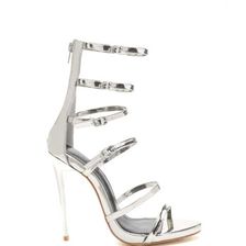 Incaltaminte Femei CheapChic Quick Six Metallic Caged Heels Silver