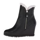 Incaltaminte Femei Michael Kors Whitaker Wedge Boot Black Tumbled LeatherReal Shearling