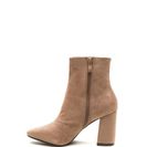 Incaltaminte Femei CheapChic All Squared Away Faux Suede Booties Taupe