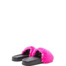 Incaltaminte Femei CheapChic Fur Life Flatform Slide Sandals Hotpink