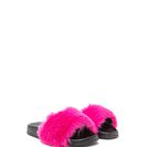 Incaltaminte Femei CheapChic Fur Life Flatform Slide Sandals Hotpink