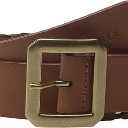 Ralph Lauren Whipstitch Leather 1 1/2" Belt Lauren Tan