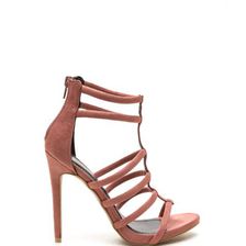 Incaltaminte Femei CheapChic Strap Star Faux Suede Stiletto Heels Blush