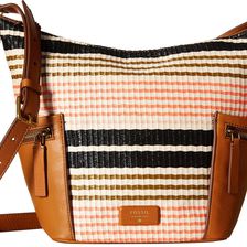 Fossil Emerson Small Hobo Pink Stripe