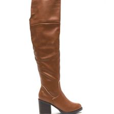 Incaltaminte Femei CheapChic Notch Above Chunky Faux Leather Boots Chestnut