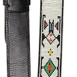 Ralph Lauren Beaded Vachetta Guitar Strap White/Black