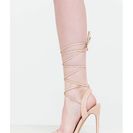 Incaltaminte Femei CheapChic At Long Last Lace-up Faux Leather Heels Nude