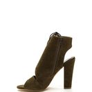 Incaltaminte Femei CheapChic Strong Angles Faux Suede Chunky Heels Olive