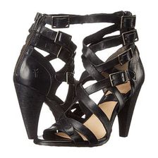 Incaltaminte Femei Frye Mika Strappy Heel Black Washed Smooth Vintage