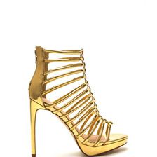 Incaltaminte Femei CheapChic Irresistible Caged Metallic Heels Gold