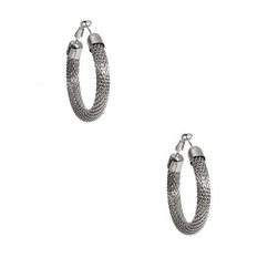 Bijuterii Femei GUESS Silver-Tone Mesh Hoop Earrings silver