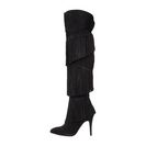 Incaltaminte Femei Chinese Laundry Chance Over the Knee Fringe Boot Black