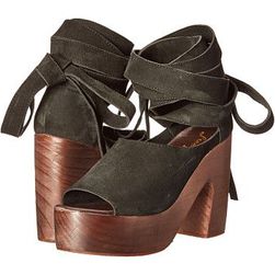 Incaltaminte Femei Free People Touch the Sky Wrap Clog Black Forest