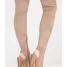 Incaltaminte Femei CheapChic Model Life Over-the-knee Peep-toe Boots Taupe
