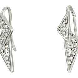 Rebecca Minkoff Crystal Pave Double Triangle Earrings Rhodium/Crystal
