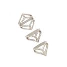 Bijuterii Femei Forever21 V-Cutout Ring Set Silverclear