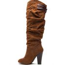 Incaltaminte Femei CheapChic No Slouch Chunky Faux Suede Boots Dkrust