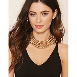 Bijuterii Femei Forever21 Beaded Collar Necklace Gold