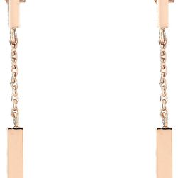 French Connection Rectangle Bar Drop Earrings Rose Gold