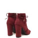 Incaltaminte Femei CheapChic Easy Strut Lace-up Faux Suede Booties Burgundy
