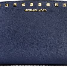 Michael Kors Selma Studded Leather Medium Messenger Bag - Navy N/A