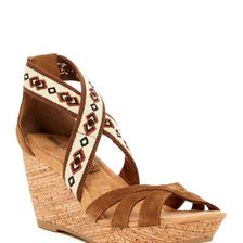Incaltaminte Femei Minnetonka Drew Wedge Sandal DUSTY BROWN