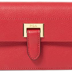 Ralph Lauren Slim Pebbled Leather Wallet Red