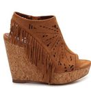 Incaltaminte Femei Not Rated Fringilicious Wedge Sandal Cognac