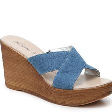 Incaltaminte Femei Athena Alexander Rialto Fabric Wedge Sandal Blue