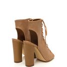 Incaltaminte Femei CheapChic Back It Up Laced Cut-out Booties Beige