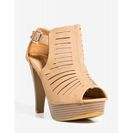 Incaltaminte Femei CheapChic Table-6 Say My Name Caged Bootie TaupeKhaki