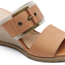 Rockport Garden Buckled Slide R Tan Embossed Nubuck