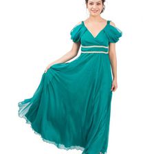 Rochie verde din voal Calypso, Minouche