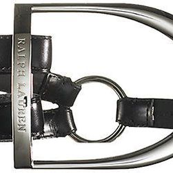Ralph Lauren Equestrian Tri-Strap Calf Belt Black