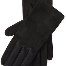 Ralph Lauren Buttoned Suede Gloves Black