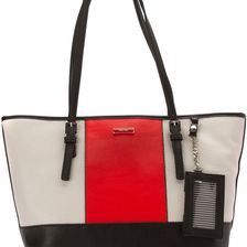 Nine West Ava Tote Milk/Black/Bright Poppy
