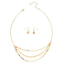 Bijuterii Femei CheapChic Delicate Glimmer Paillette Necklace Set Gold