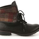 Incaltaminte Femei Rock Candy Spraypaint Plaid Combat Boot Black