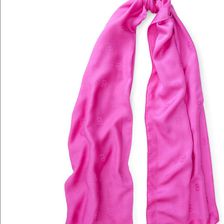 Ralph Lauren RL Silk-Wool Scarf Fuchsia