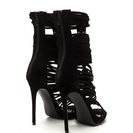 Incaltaminte Femei CheapChic Most Wanted Faux Suede Caged Heels Black