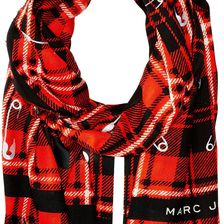 Marc Jacobs Red Plaid Stole Red Multi