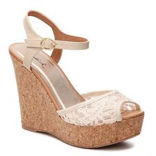 Incaltaminte Femei Qupid Clemence-110 Wedge Sandal Cream