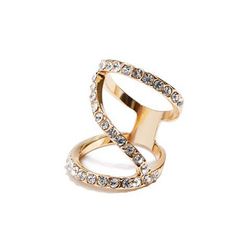 Bijuterii Femei GUESS Gold-Tone Pave Crisscross Ring gold