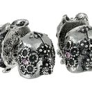 Bijuterii Femei Betsey Johnson BJ\'s Menagerie Silver Bunny Front Back Stud Earrings Crystal