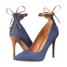 Nine West Ebba Blue/Dark Brown Fabric