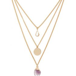 Bijuterii Femei Forever21 Layered Faux Crystal Necklace Goldclear