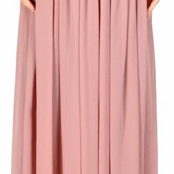 Fusta casual maro lunga cu model impletit auriu H012M