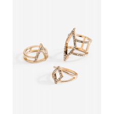 Bijuterii Femei CheapChic Bara Caged 3pc Ring Set Met Gold