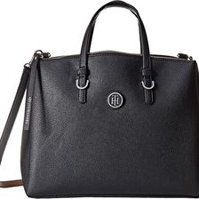 Tommy Hilfiger Mara Shopper Satchel Bag Black/Sand