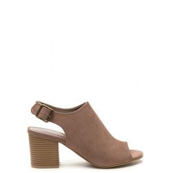 Incaltaminte Femei CheapChic Afternoon Delight Faux Suede Heels Taupe